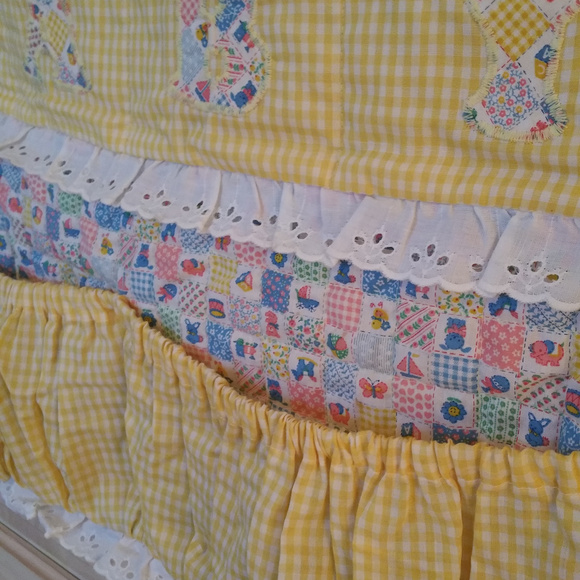 Handmade 1980 Gingham Goose Wall or Crib Organizer - Picture 7 of 8